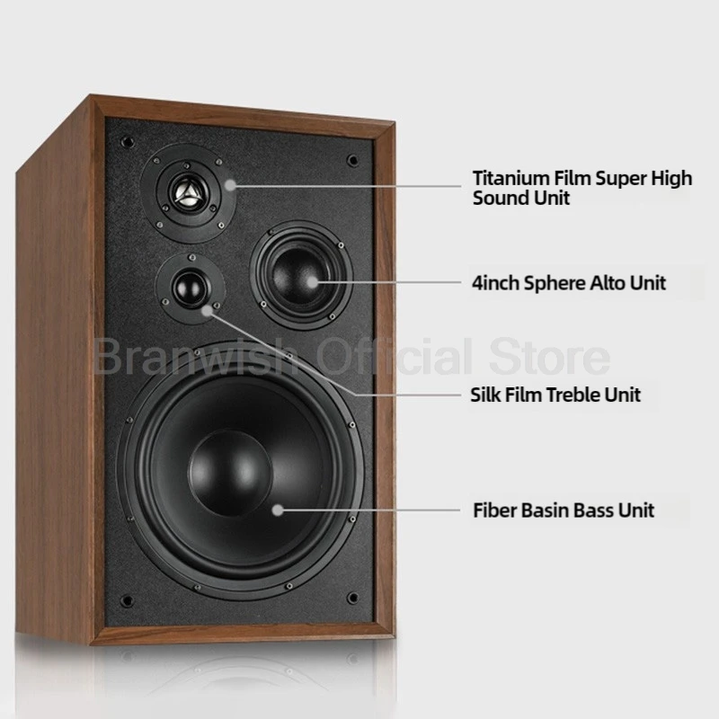 280W*2 8/10Inch High Power Bookshelf Speaker 4-Way 8Ohm Wooden Surround Speaker Hifi Fever Passive Sound Box for Home Theater TV