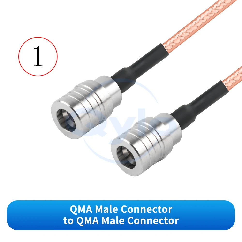 QMA-auf-QMA-Kabel, männlich/weiblich, abgewinkelte Anschlüsse, RG316D, braunes doppelt geschirmtes Kabel, 0–6 GHz, QMA-auf-QMA-HF-Adapterkabel (1 Stück) – Detail 3