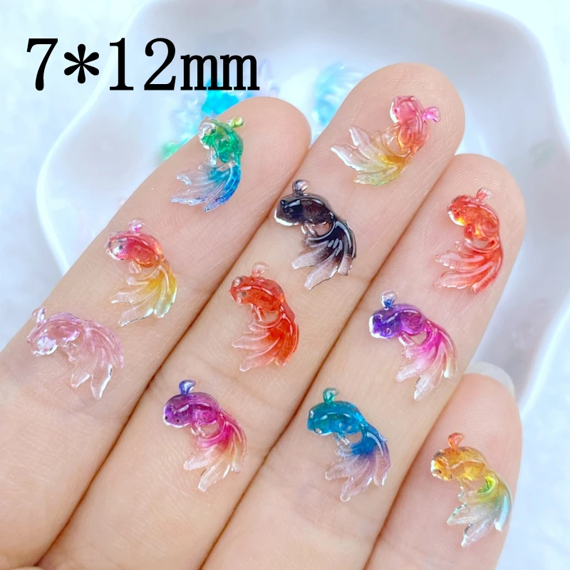 50pcs New Cute Mini Little goldfish, dolphins Nail Rhinestones Gems Glitter Nail Art Jewelry Manicure Nail Decoration Accessorie