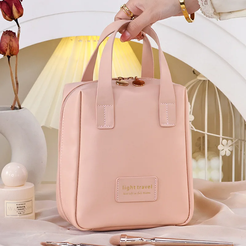 Large Capacity Elegant Makeup Bag for Women Travel Toiletry Organizer with Multiple Compartments Portable Cosmetic Storage 3