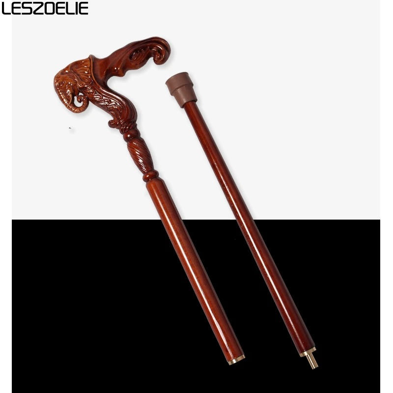 95cm Elephant Handle German Beech Luxury Wooden Walking Stick Men Detachable Walking Canes Women Elegant Sticks trekking poles