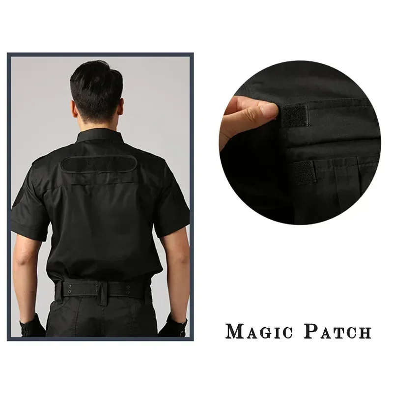 

Black Outdoor Clothing Autumn Workshop Summer Guard Sleeve Training Short Military Long Uniform Tactical Security Army