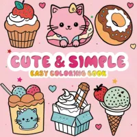 Cute & Simple Easy Coloring Book For Adults And Teens Birthday Party Relieve Stress Kill Time diy Graffiti Painting Drawing 2