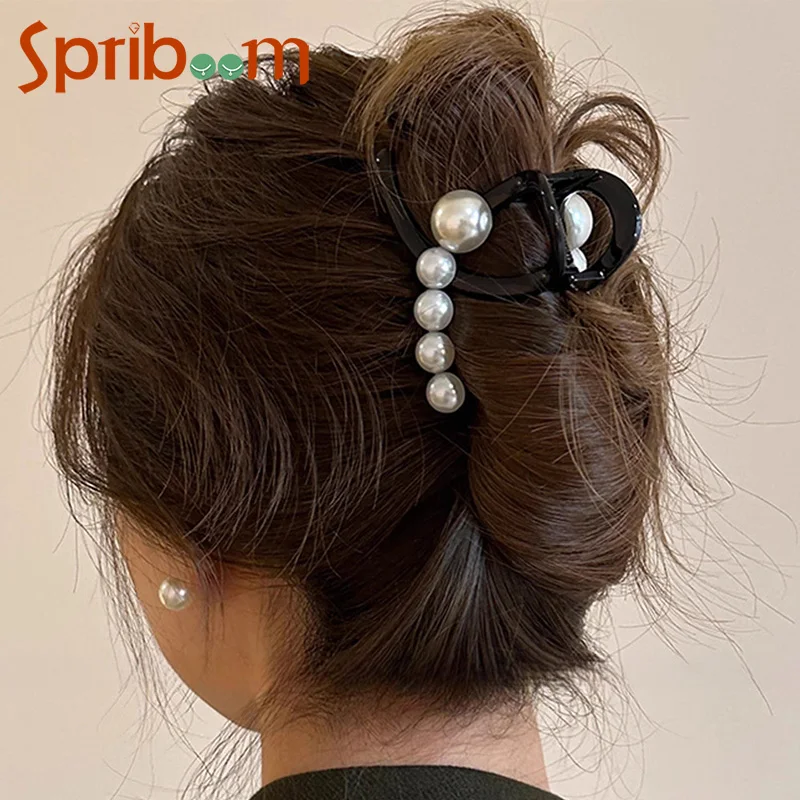 

Elegant Hair Clip for Women Fashion Hairpin French Cross Pearl Hair Claw Clips Korean Style Hair Accessories Simple Headdress