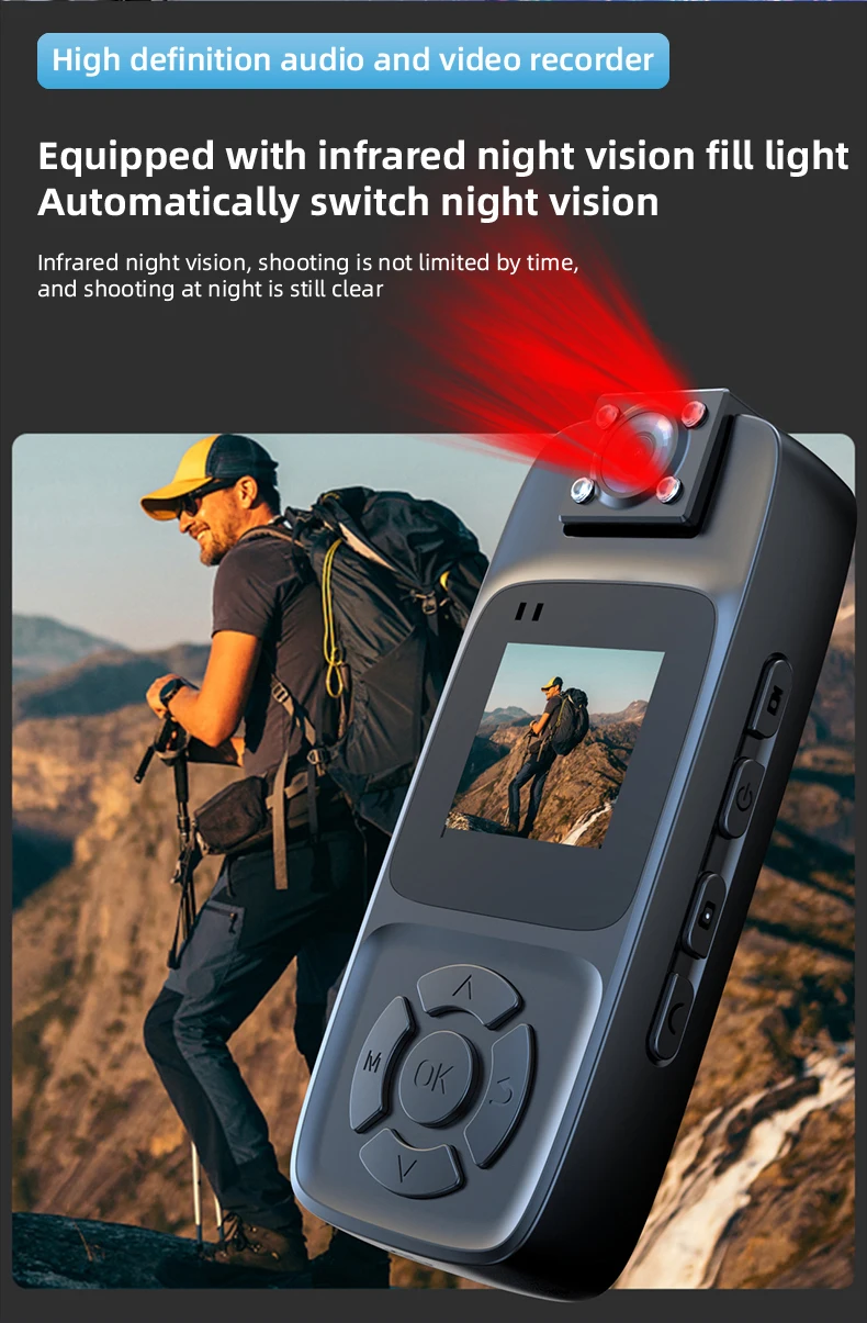 WiFi Mini Camera 4K HD Portable Digital Video Recorder Back Clip Police Body Cam