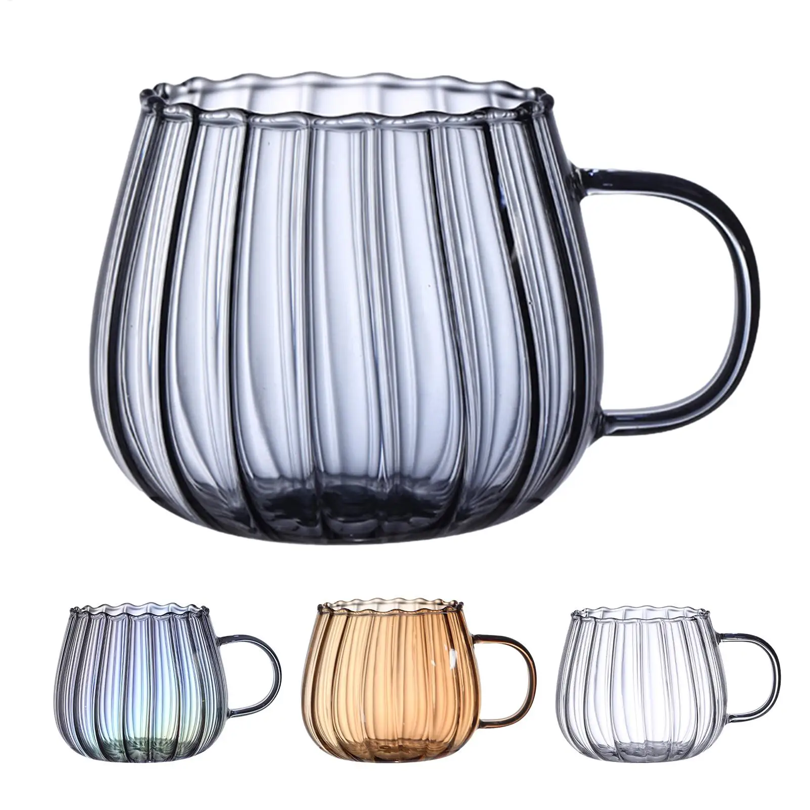 1pc Pumpkin Glass Mugs 400ML Drinking Glass Cups Multi-Functional Novelty Coffee Mugs For Milk Soda Water Hot Coffee Milk Tea