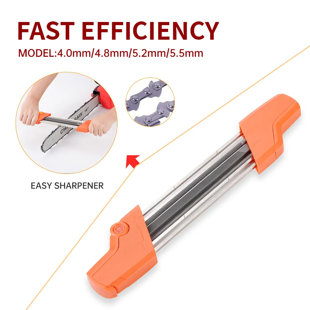2 In 1 Easy File Chainsaw Chain Sharpener 3/8 P 4.0mm Saw Teeth Set