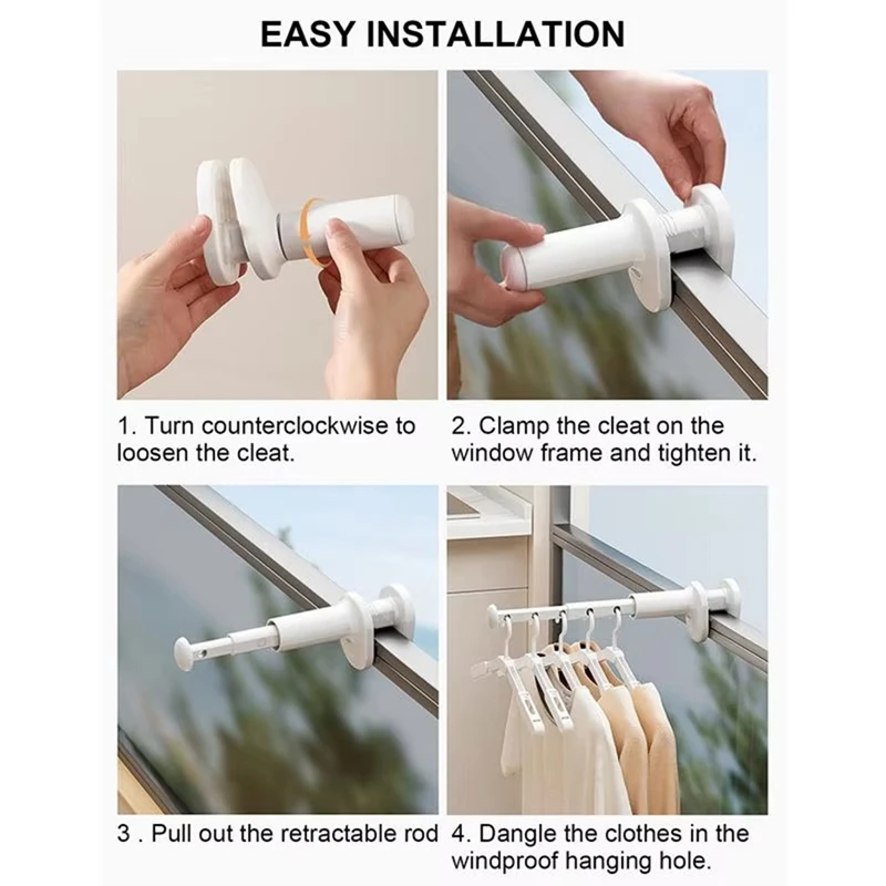 Foldable Clothes Drying Rack For Home And Outdoor,Punch-Free,Suitable For Use When Traveling,Space-Saving Hanger Rod