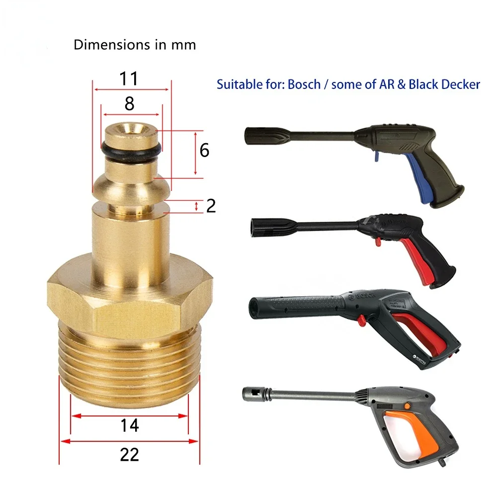 HighPressureWasherHoseAdapterM22ConverterFittingforBOSCHBLACK