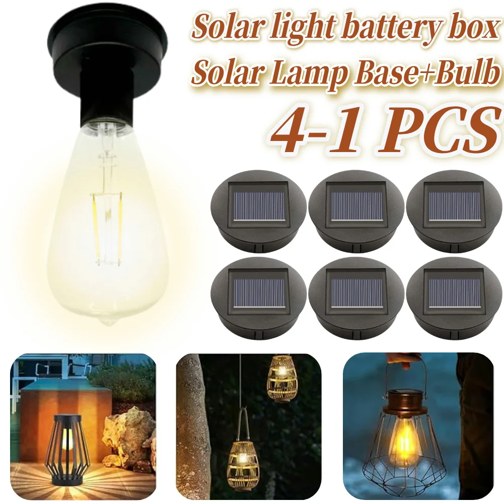 4-1PCS 8CM Solar Lamp Base with LED Bulb Atmosphere Decorate Light ...