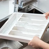 Expandable Cutlery Drawer Organizer, Adjustable Kitchen Utensil Tray Set, Compartment Flatware Storage Divider 2