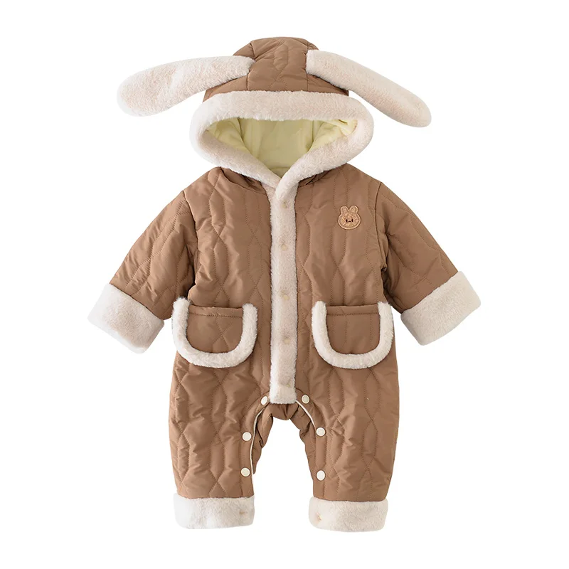 

Winter Newborn Baby Romper Cute Bunny Thicken Jumpsuit Boy Girls Toddler Infant Clothes Newborn Onesie Korean Kids Outfit 0-2Y