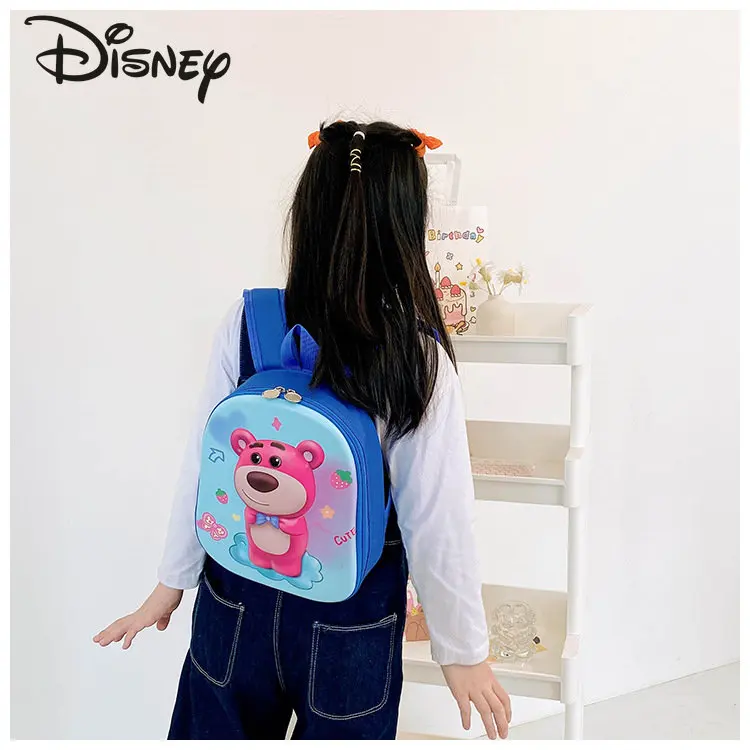 Disney Strawberry Bear New Student School Bag Fashion High Quality Waterproof Children's Backpack Cartoon Cute Girl Backpack