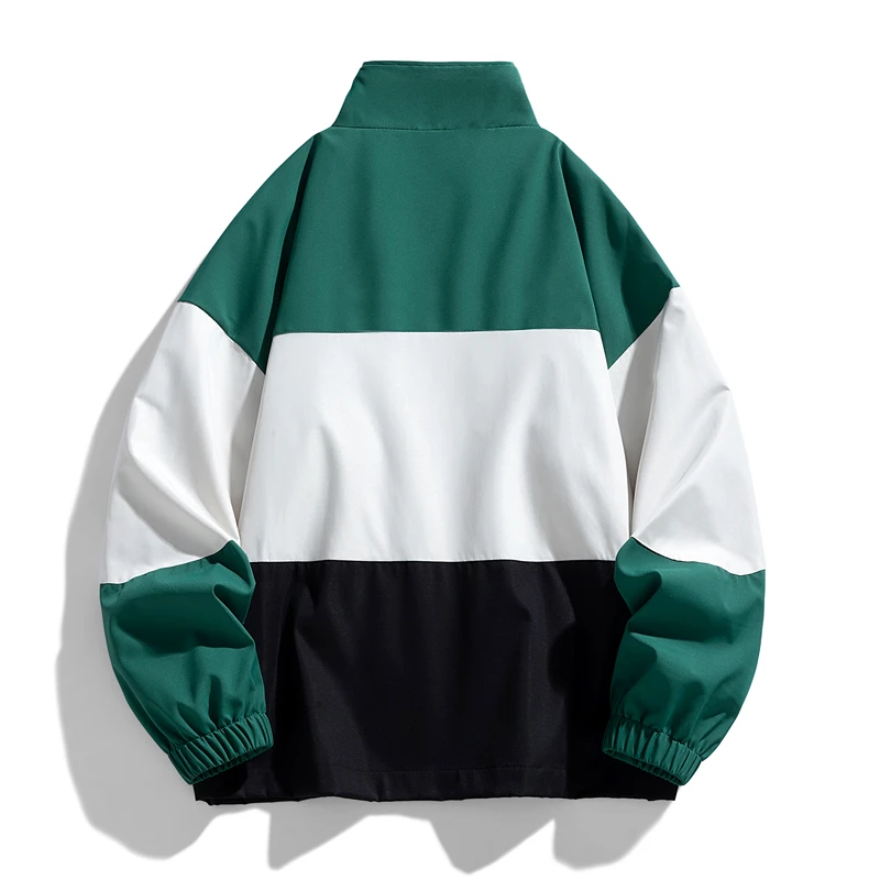 ​Mens Windbreaker Jacket Casual Loose Fit Workwear Color Block Hooded Coat Unisex Outdoor Riding Cycling Spring Autumn​