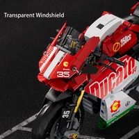 Technical V4 Motorcycle Building Blocks Set Famous Super Motorbike Model Kit Racing Bricks Kids Assembled Toys Gifts For Boys 6