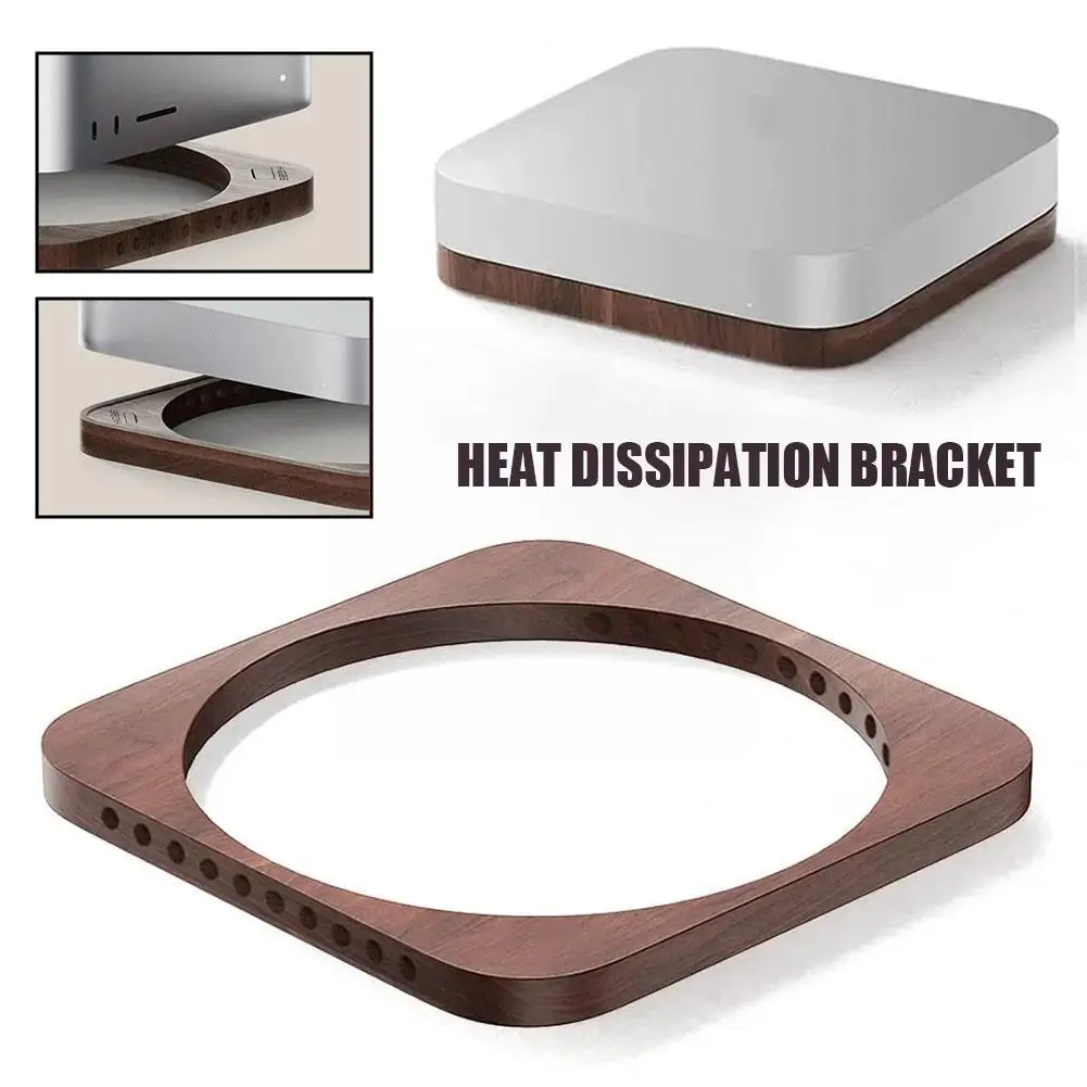 Wooden Stand for MAC Mini Desktop Base Dust-proof Holder Cooling Heat Mount for MAC Studio Accessories B6Q3
