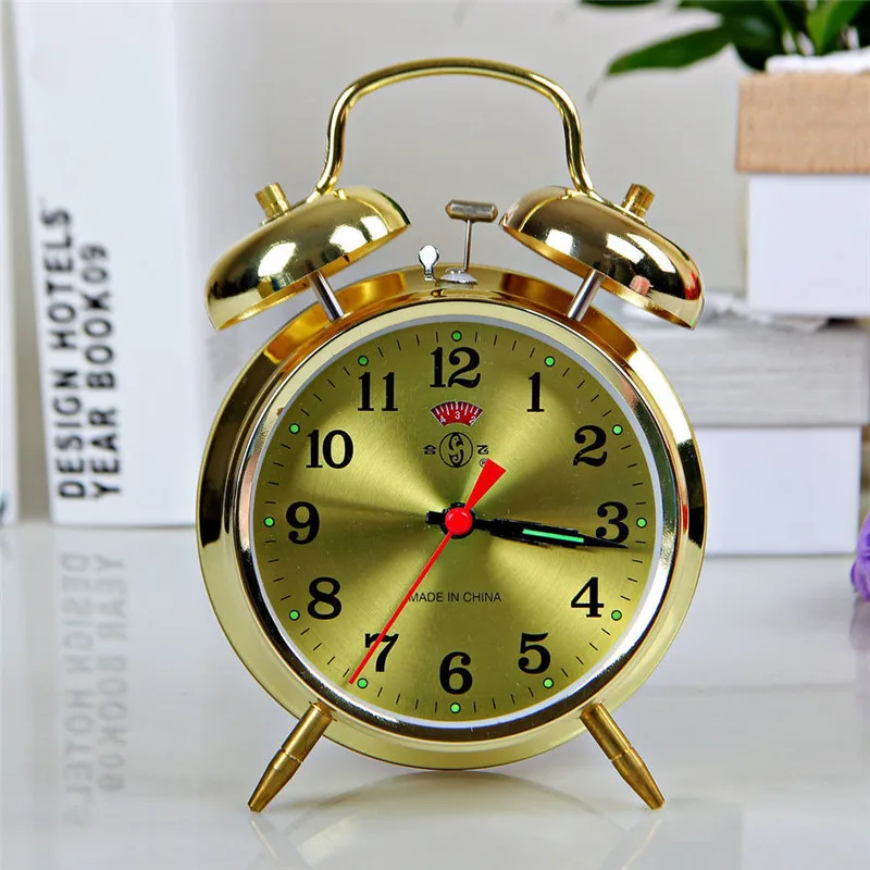 Retro Nostalgic Metal Movement Creative Alarm Clock Super Loud Horseshoe Watch Mechanical Old-fashioned Winding 3