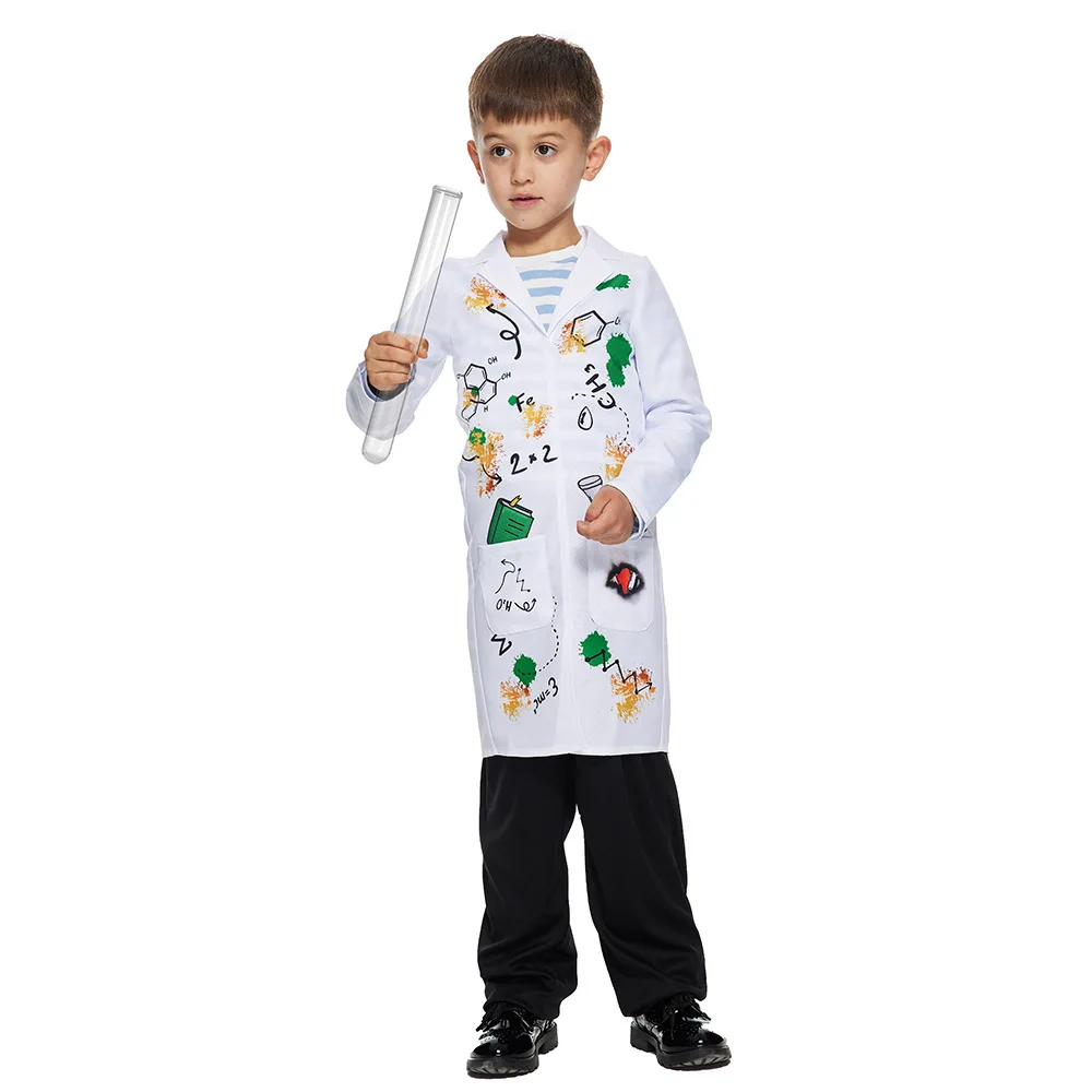 

Children Science Freaks Fun Laboratory Cosplay Costume Crazy Scientist Campus Party Outfits Cosplay Scientists Clothing