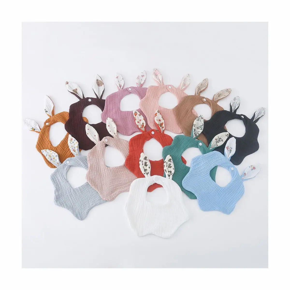 

Новинка, Детские муслиновые нагрудники с цветочным принтом, Слюнявчики для девочек из 100% органического хлопка, бандана в виде кролика, Слюнявчики, одежда для кормления, слюнявчик