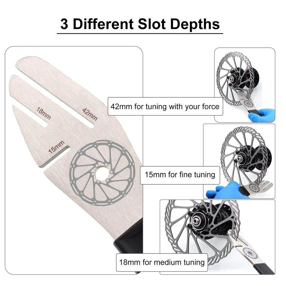 Bicycle Rotor Truing Fork Brake Wrench with Disc Brake Pads Rotor