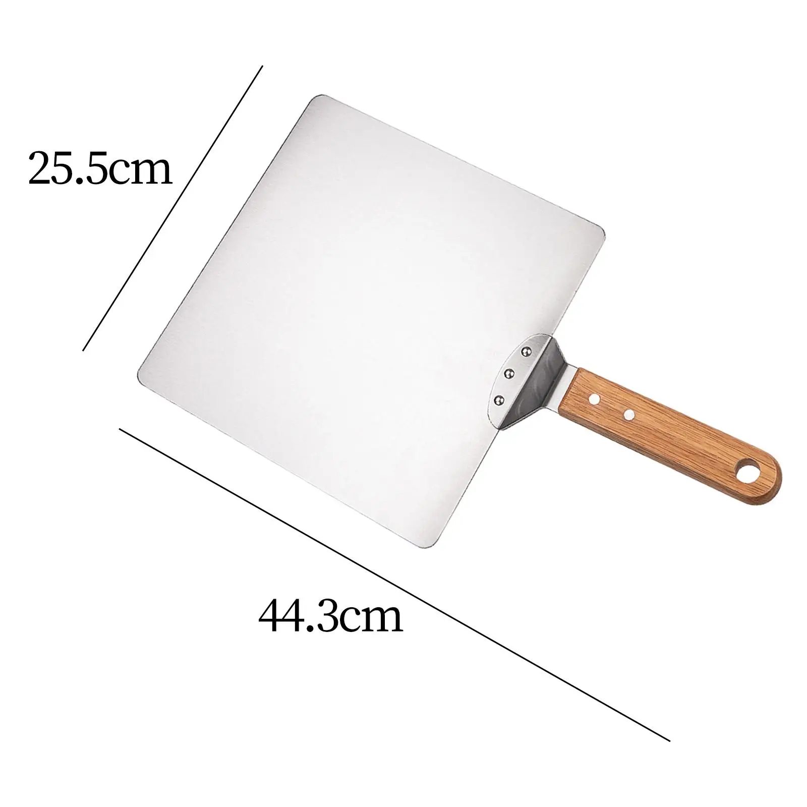 10 inch Stainless Steel Pizza Peel Cake Lifter, Kitchen Accessories with Wooden Handle, Pizza Paddle, Transfer Tool