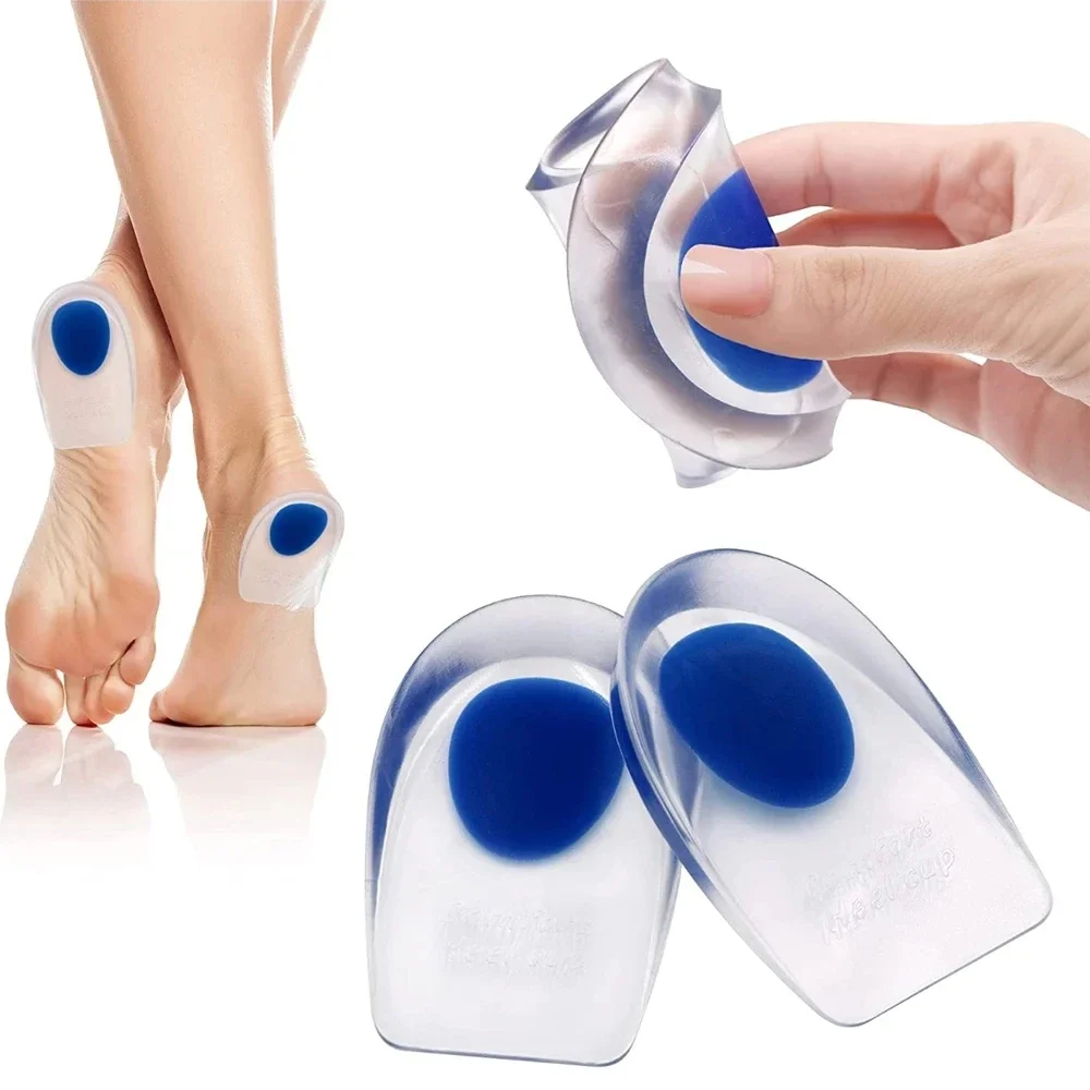 Shoe Insoles 1 Pair Soft Silicone Gel Insoles for Heel Spurs Pain Foot Cushion Foot Massager Care Half Heel Insole Shoe Pads Height Increase