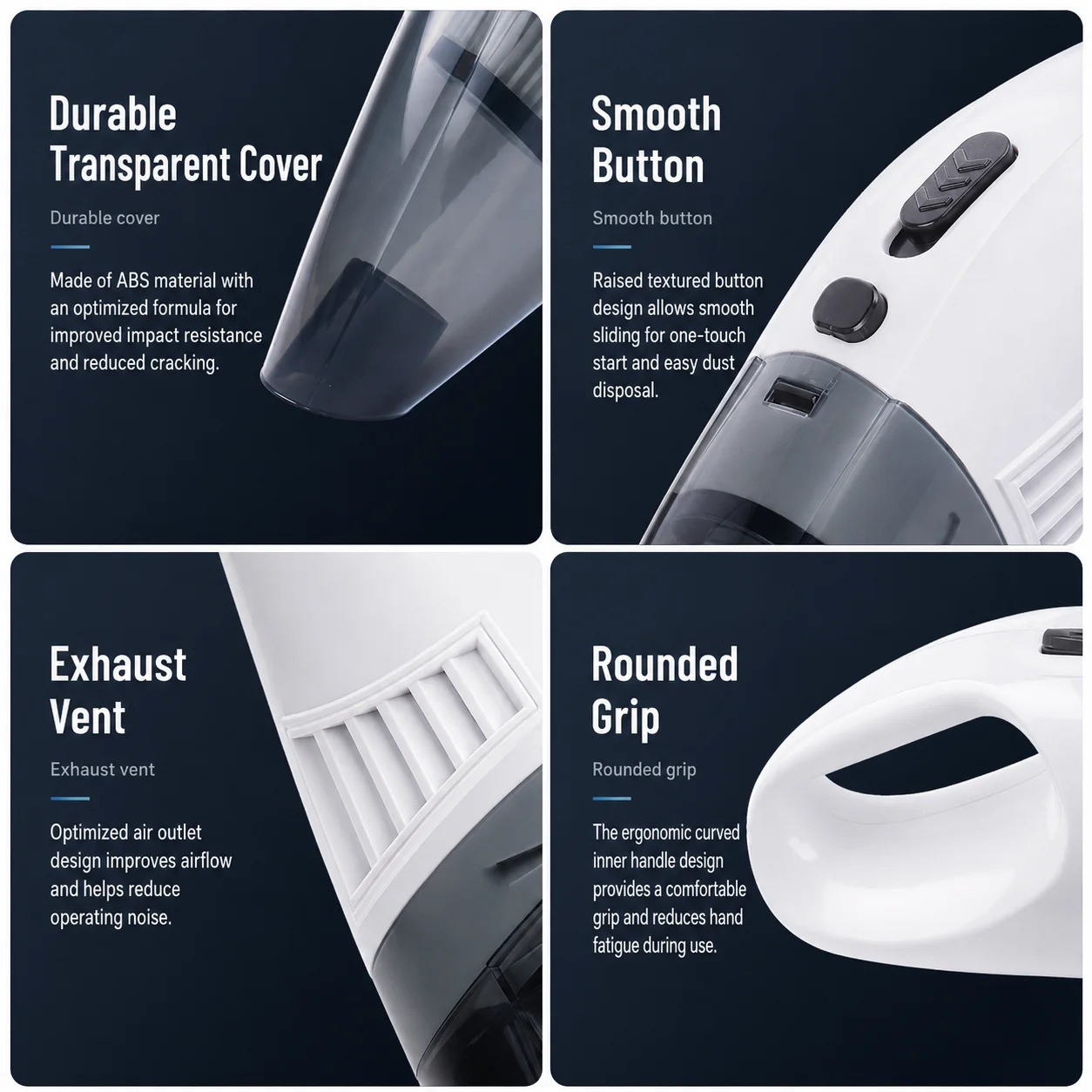 Portable High-Power Dual-Use 12V Car Vacuum Cleaner - Wet and Dry Handheld Mini Vacuum with Strong Suction