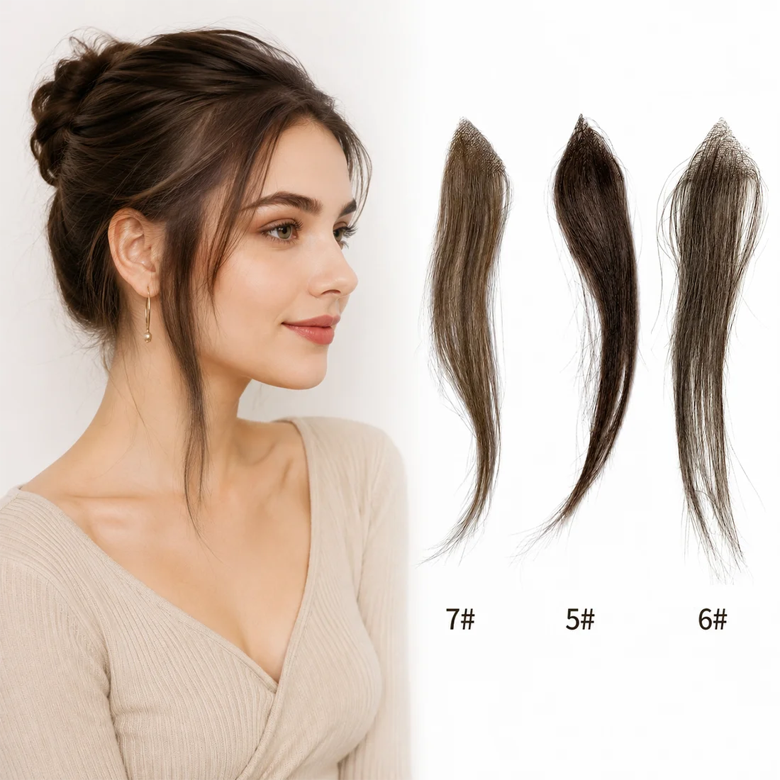 3x3 Triangle PU Base Hair Topper for Women Invisible Lightweight Hairline Extension with Temple Coverage