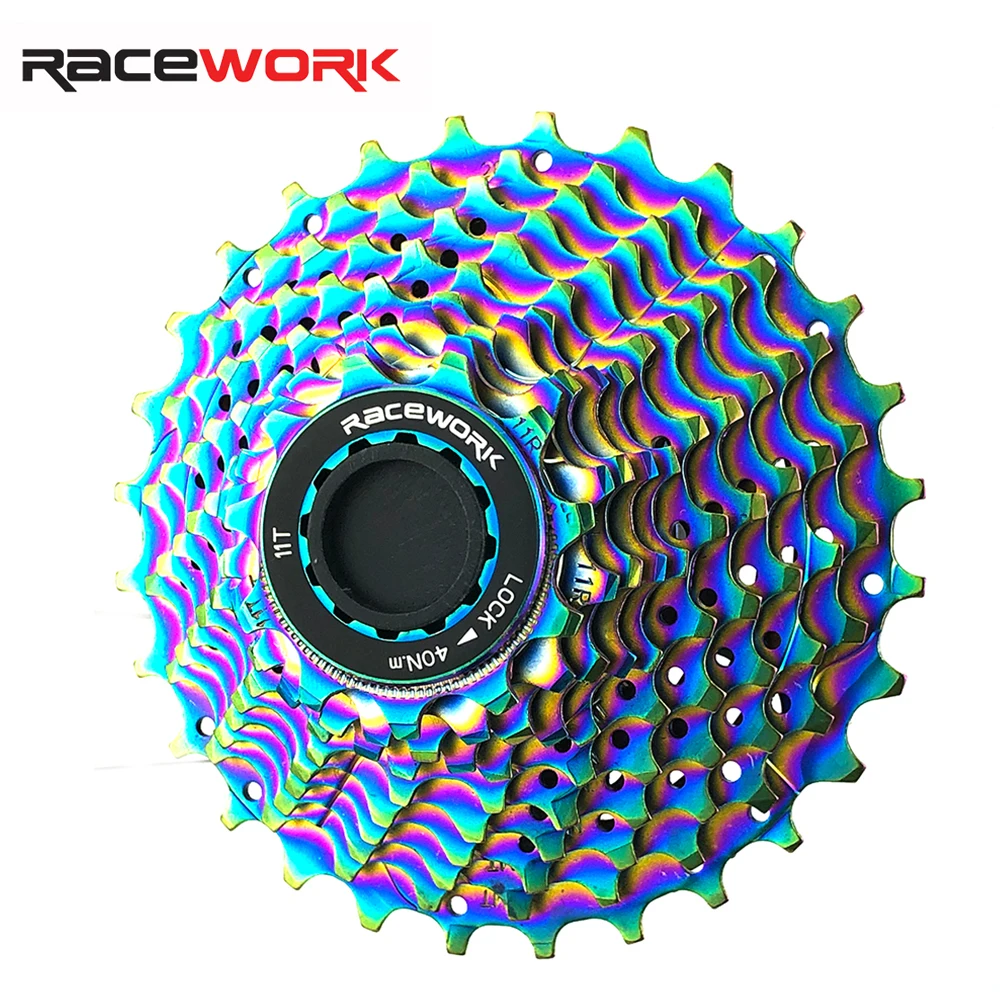 

RACEWORK Rainbow Road Bike Cassette 11 Speed 11S 11-28/32/34T Bicycle Freewheel Sprocket Wheels For Shimano R8000 Cycling Parts