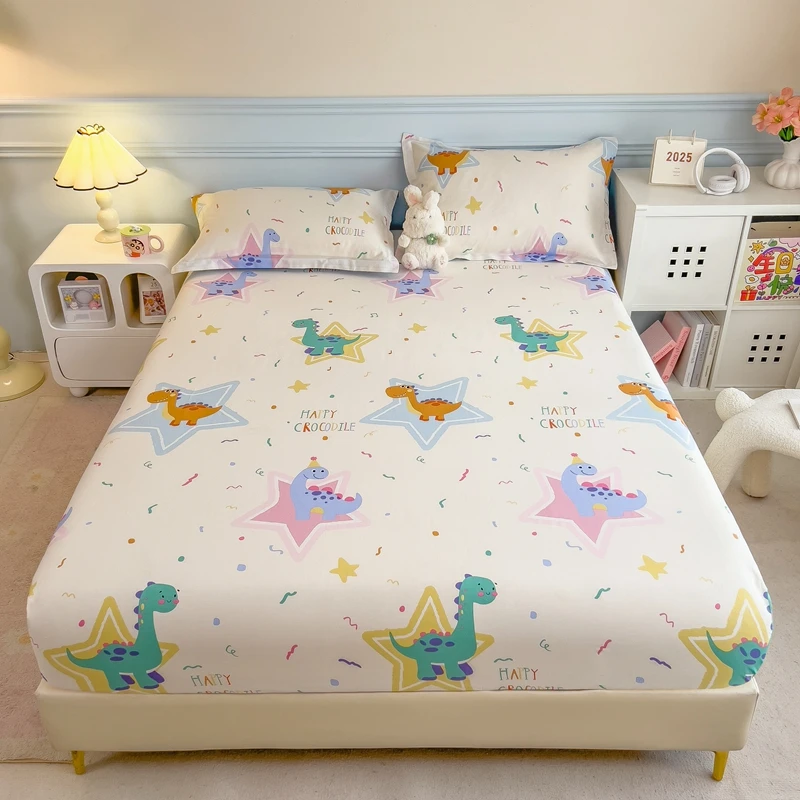 Skin-friendly Bed Cover 100% Cotton Bed Linen Elastic Fitted Sheet Boys Room Bedsheet постельное белье (Pillowcase Need Order) 6