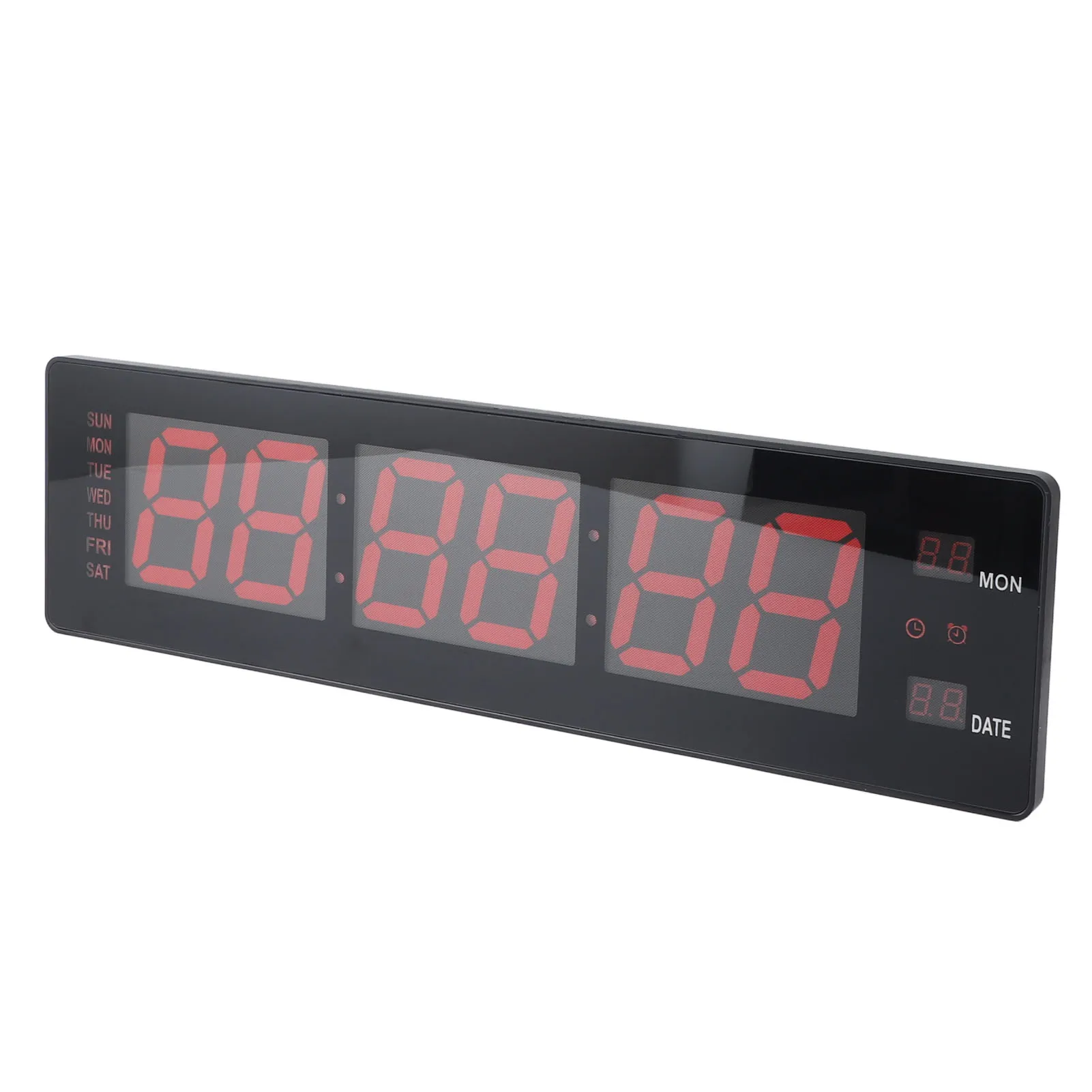 Digital Wall Clock LED Hourly Chime Silent Power Failure Memory 8 Alarms Temperature Display Red Big Digits 100-240V digital wall clock