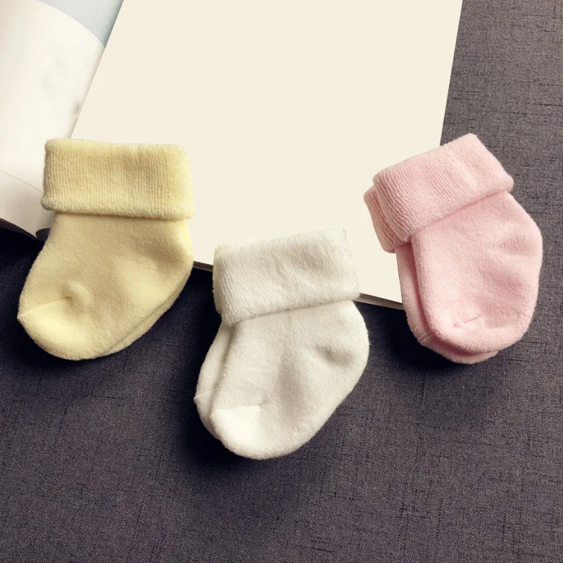 2Pair/lot New Baby and Children's Socks 0-1 Year Old Autumn/Winter Cotton Warm Boys and Girls' Baby Socks 2