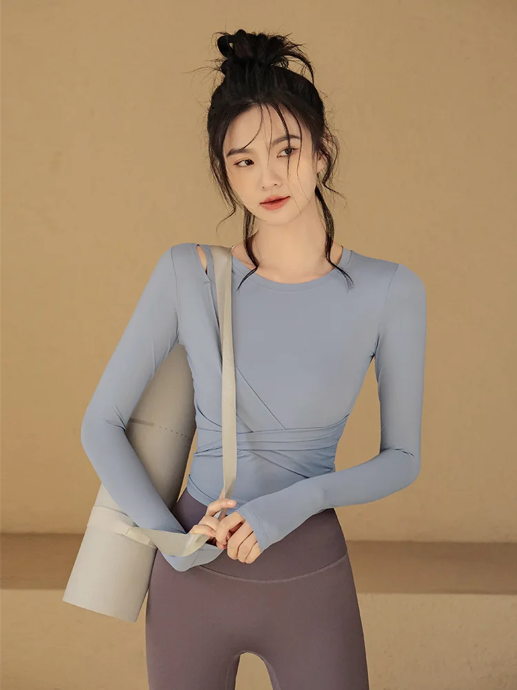 Autumn/Winter New Yoga Sports Top Set Women's Sports Top Long Sleeve Running Advanced Professional Training and Fitness Clothing