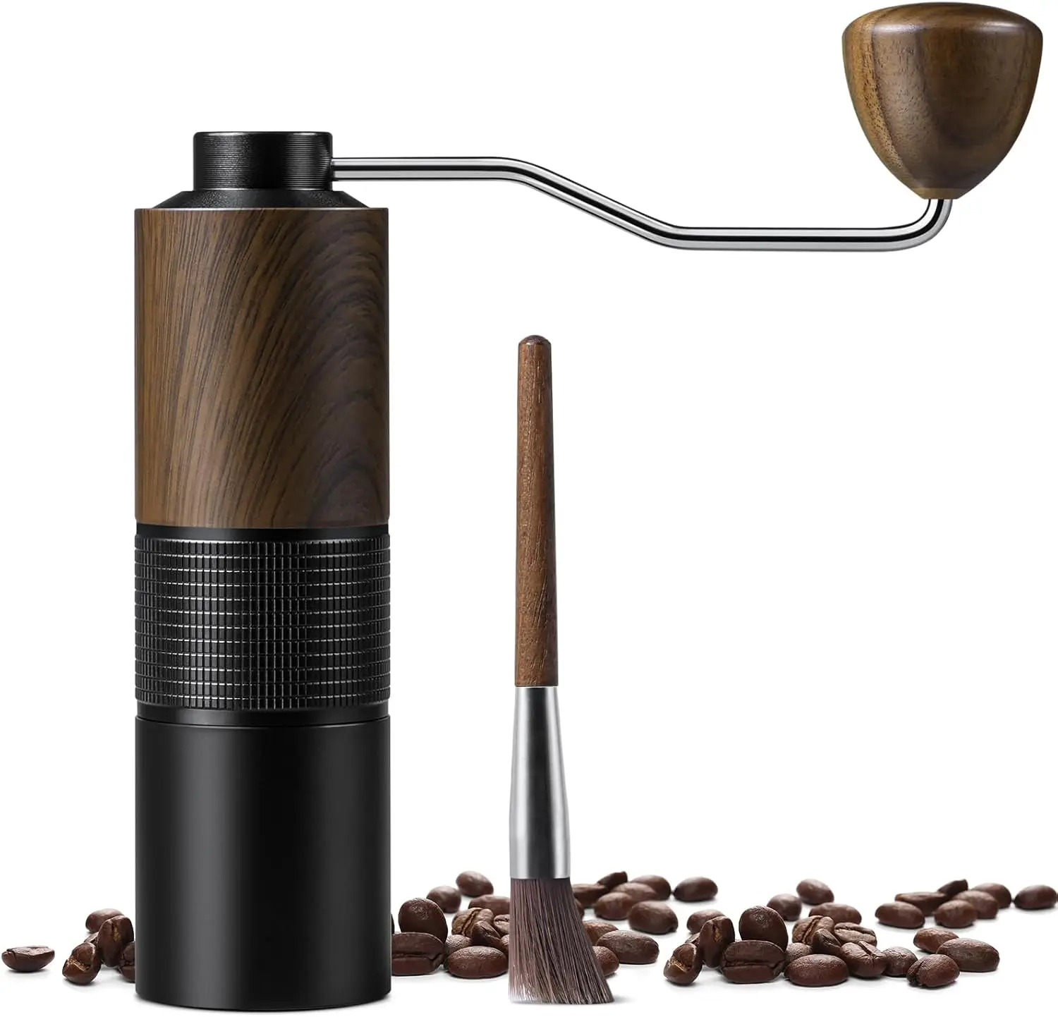 مطحنة قهوة يدوية مع إعدادات قابلة للتعديل، مطحنة ح...