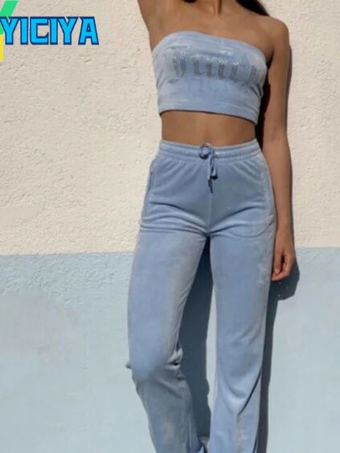 YICIYA TRACKSUIT hoodies Velvet Zipper Sweatshirt And Pants Winter women velour Pant Suit Hoodies Zipper Rhinestone velour suits 5