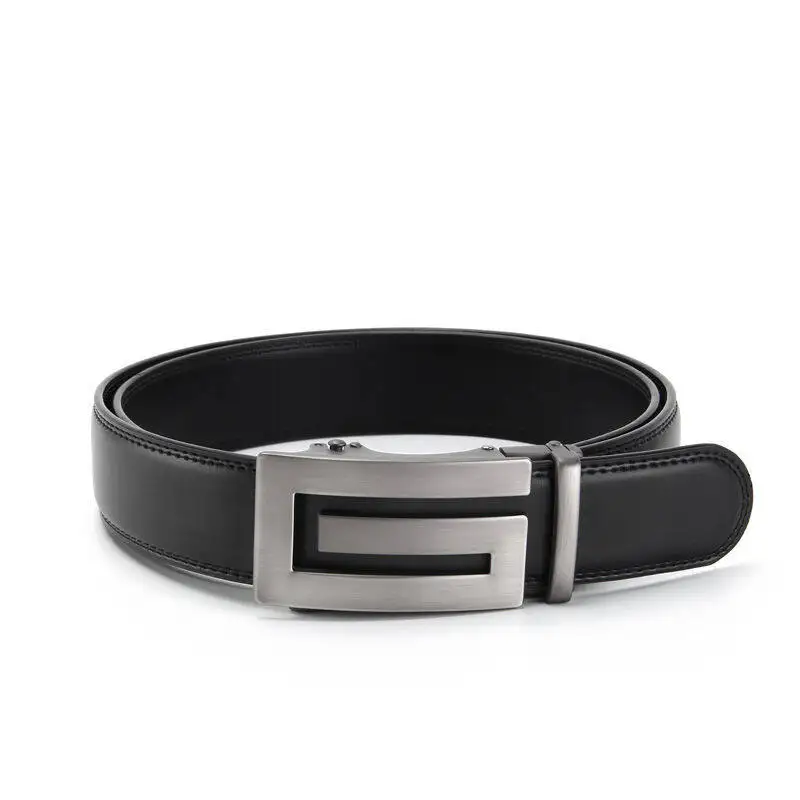 Belts Men Automatic Buckle Design Genuine Leather Belt For Men Luxury Leather Men's High Quality Male belt 110-130cm