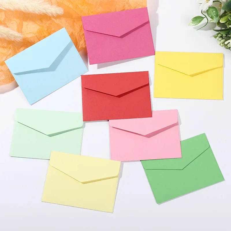 

50pcs/lot Colorful Envelopes Retro Mini 11x8cm 110g Paper Envelopes for Wedding Invitations Party Invitation Greeting Card Gifts