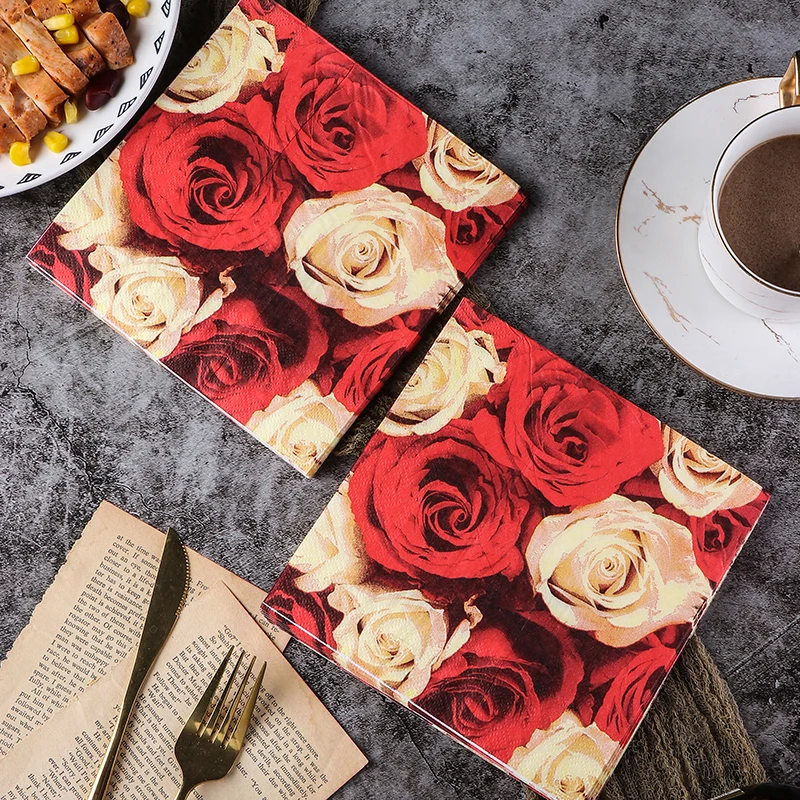 Wedding Paper Napkins 20pcs Colourful Printed