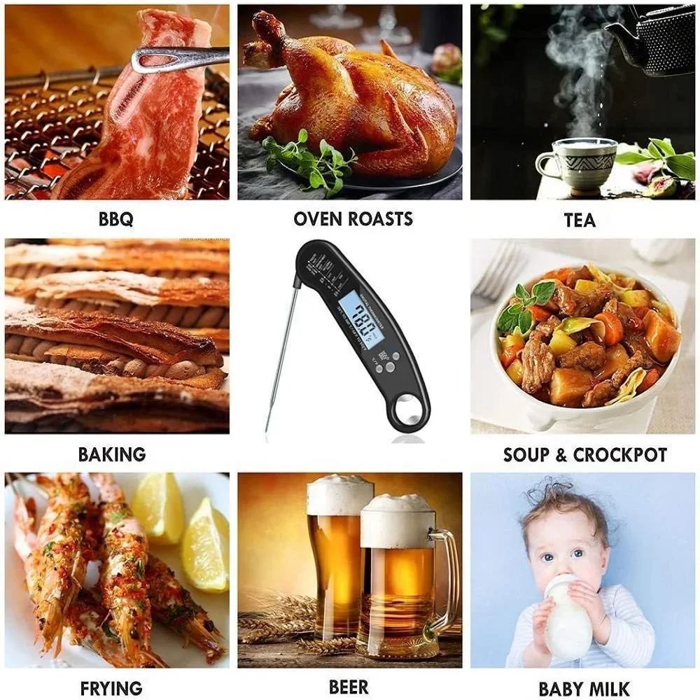 Household barbecue and baking kitchen meat folding portable digital thermometer probe digital thermometer,digital kitchen thermometer,barbecue thermometer,meat thermometer,probe thermometer,digital meat thermometer