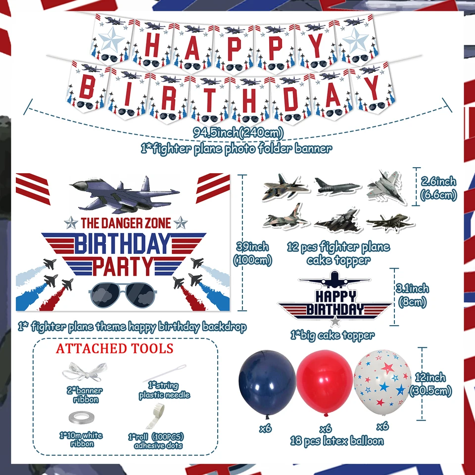 Aircraft Birthday Honeycomb Centerpieces - Airplane Fighter Jet Theme Decor For Boys' 1st Birthday, Baby Shower, Party Supplies