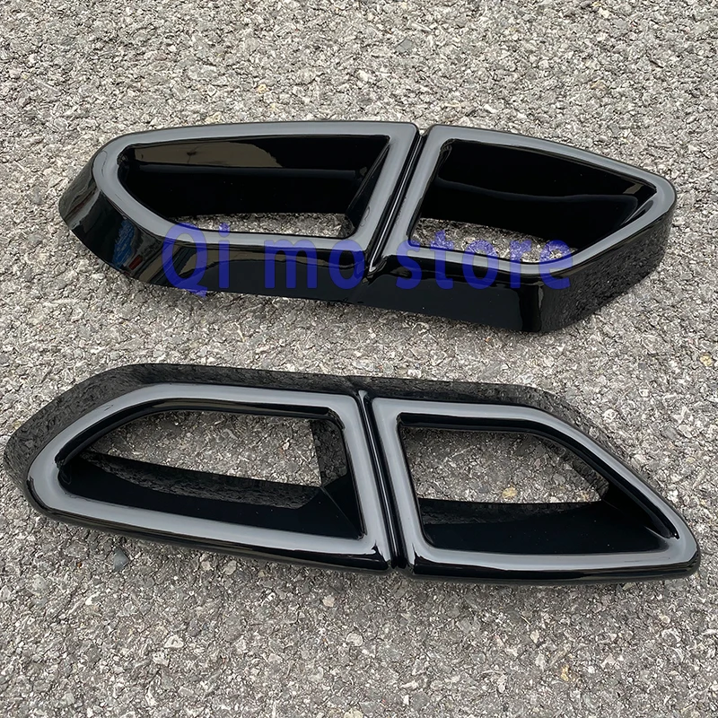 Car Exhaust Cover For VW Passat B8 Variant 2015 Rline Rear Exhaust Modification Four Holes Chrome Exhaust Diffuser Frame Matte Black body Kit