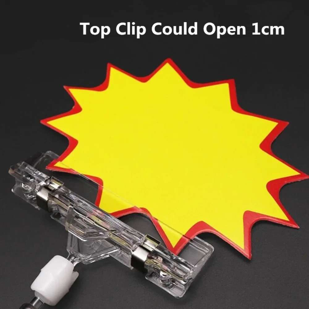Transparent Plastic Card Display Stand Double Clips Card Business Advertising Folder 3.3&rdquo;4.95&rdquo; Sign Adjustable Holder Loripos