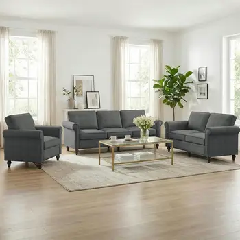 Linen Sectional Sofa Set 1