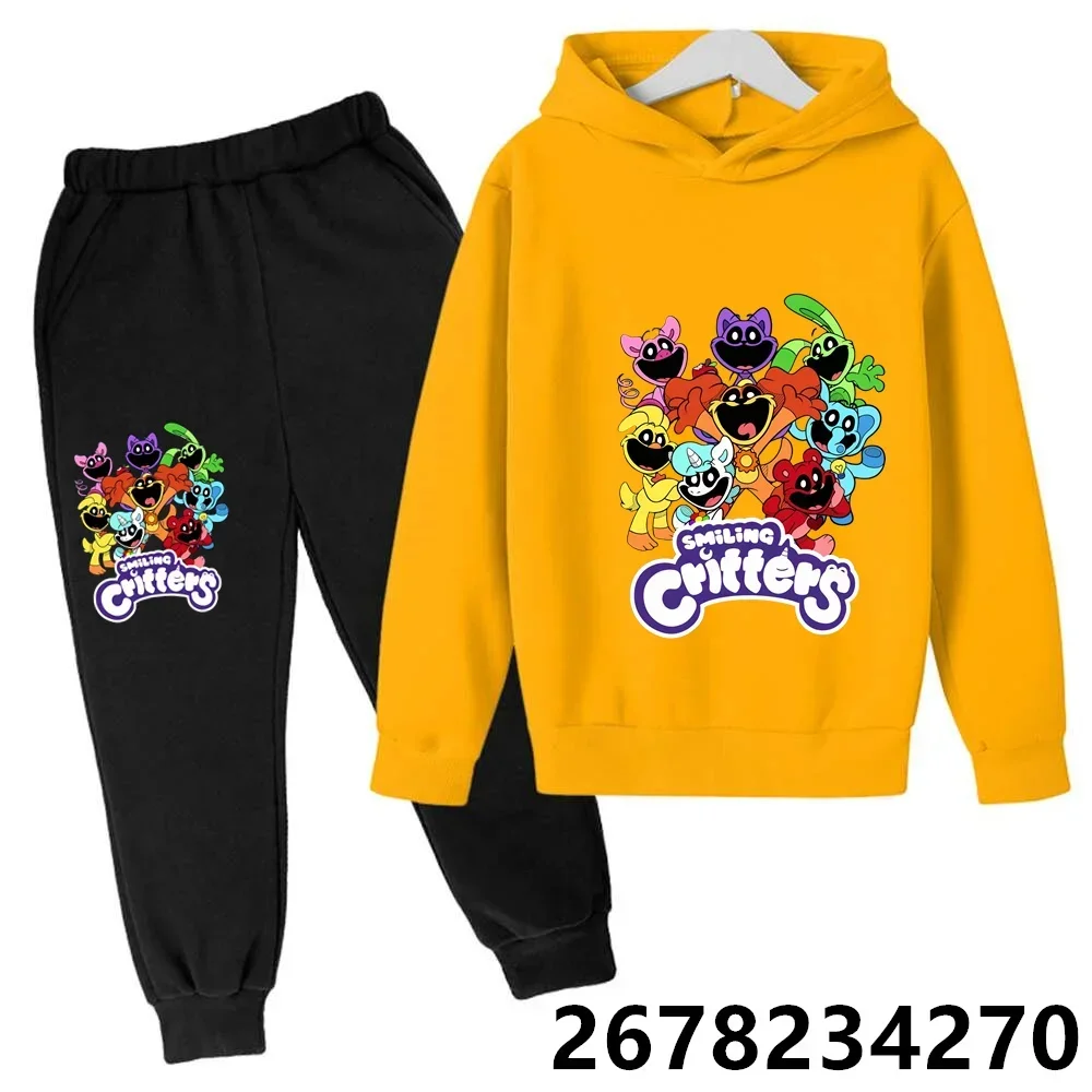 Children Sweatshirt Smiling Critters Catnap Kids Boy Girl Hoodies Pants Suit Cartoon Print