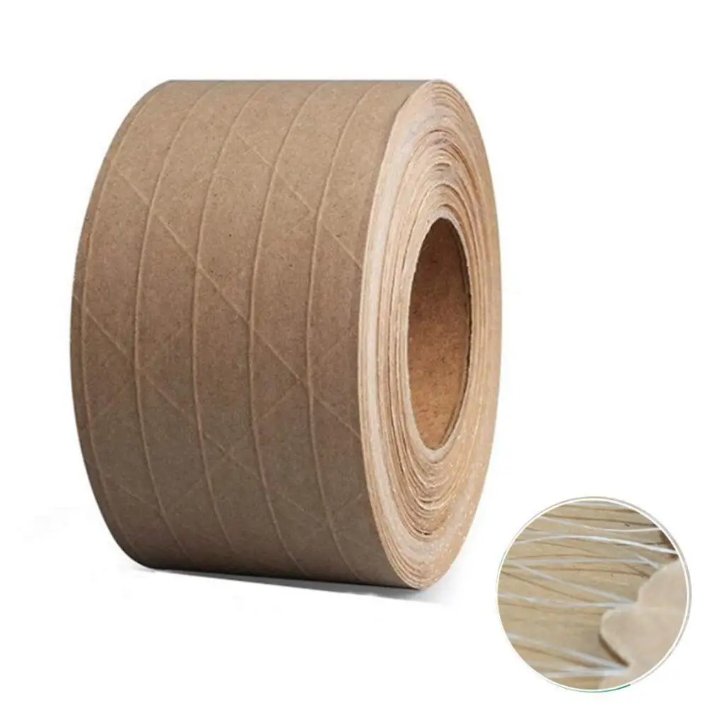 30M/Roll Car Painting Shelter Reinforced Kraft Paper Tape Self Adhesive Photo Frame Gummed Packaging Tape Waterproof Recyclable