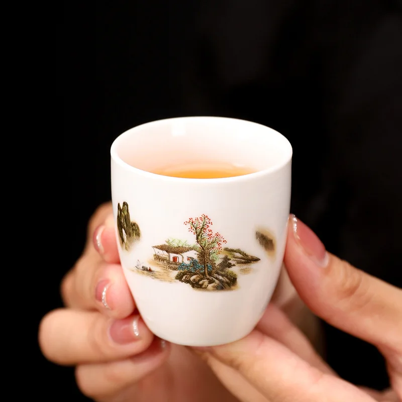 Japanese Sake Wine Warmer 1 Pot 6Cups Ceramic Wineware Cherry Blossom Pattern Sake Pot Yellow Wine Cup Elegant Gift