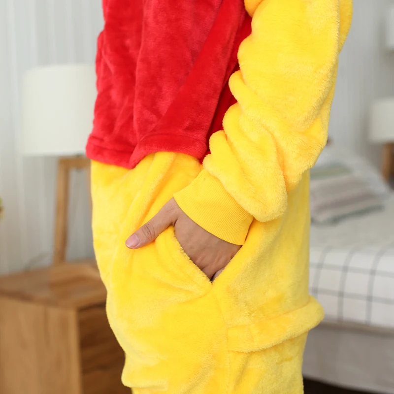 Winnie Bear Onesies Cartoon Animal Onesie Women Men Girls Boys Pajamas Halloween Funny Party Suits Winter Home Overall Costumes