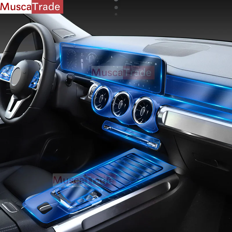 

Автомобильный Центральный экран навигации для Mercedes Benz GLB Class X247 2019-2023, вентиляционное отверстие, ТПУ, полный комплект, защитная пленка
