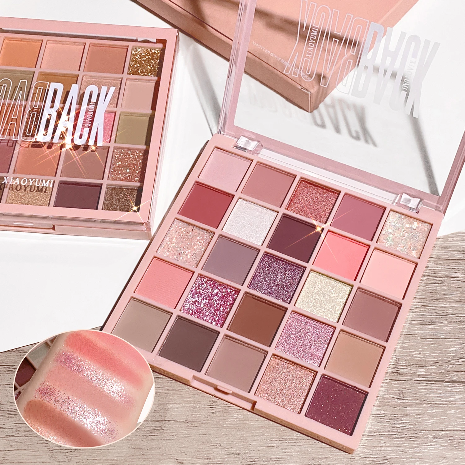 25-color eye shadow tray Oatmeal milk tea tray Sparkling powder Pearl sequins Gentle orange brown Affordable eye shadow Eye Shadow Eye Shadow Plate