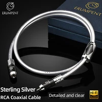 ERUMPENT 75Ohms Sterling Silver Professional RCA Digital Coaxial Cable Self-locking RCA Audio Cable for DAC Home Theater TV 2